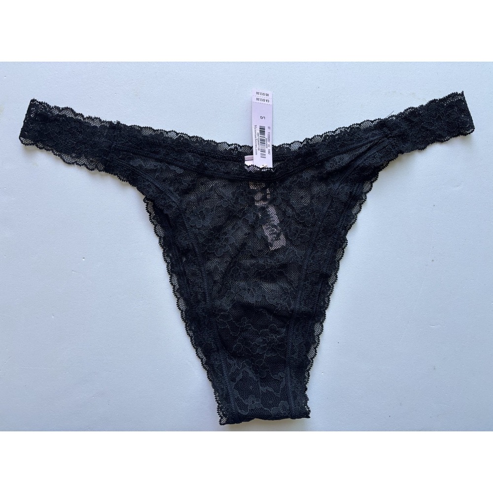 NWT Victoria's Secret Sexy High Leg Lacie Brazilian Pantie Underwear - Sz L Blk